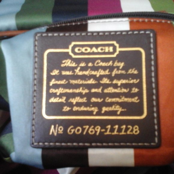 Coach Cognac Brown Leather Multi Pocket Shoulder Handbag.   Size  7x13x4.5 - Picture 5 of 12